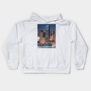 OCP Building - Old Detroit Skyline Night Kids Hoodie